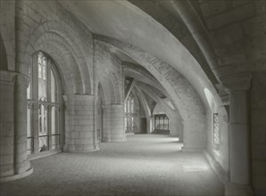 Gloucester Cathedral. South Triforium, to East; Frederick H. Evans, British, 1853 - 1943, 1890; Lantern slide; 5.1 x 7.3 cm
