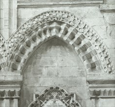 Wincester. 8th Transept: Detail Norman Arches; Frederick H. Evans, British, 1853 - 1943, 1900; Lantern slide; 5.7 x 6 cm