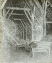 Kelmscott. Tithe Barn, Great Cokkeswell; Frederick H. Evans, British, 1853 - 1943, 1896; Lantern slide