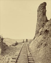 Toltec Gorge from The Portal; William Henry Jackson, American, 1843 - 1942, about 1880; Albumen silver print