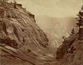 Yosemite Creek. Summit of Falls at Low Water, no. 44, Eadweard J. Muybridge, American, born England, 1830 - 1904, Yosemite