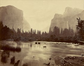 Valley of the Yosemite, from Rocky Ford; Eadweard J. Muybridge, American, born England, 1830 - 1904, 1872; Albumen silver print