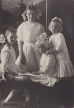 Four Young Girls; Louis Fleckenstein, American, 1866 - 1943, about 1907; Gelatin silver print; 16.8 x 11.1 cm 6 5,8 x 4 3,8 in