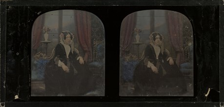 Portrait of Mrs. Charlotte Chester Woodroffe; Antoine Claudet, French, 1797 - 1867, 1855; Stereograph, daguerreotype