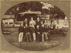 Group portrait of men; Marc Ferrez, Brazilian, 1843 - 1923, Rio de Janeiro, Brazil; about 1876 - 1882; Albumen silver print