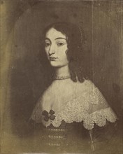 Painted portrait of a lady; about 1870 - 1890; Albumen silver print