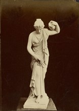 Statue of female figure with pitcher; about 1870 - 1890; Albumen silver print