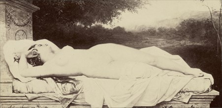 Painting of female nude; about 1870 - 1890; Albumen silver print