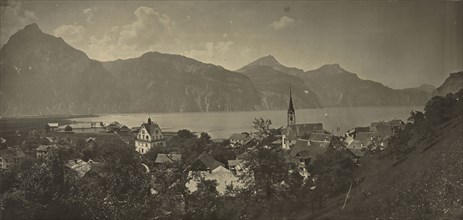 Alpine Townscape; Adolphe Braun, French, 1811 - 1877, 1865 - 1870; Carbon print; 22.2 x 46.8 cm 8 3,4 x 18 7,16 in