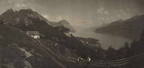 Lake Walensee, Switzerland; Adolphe Braun, French, 1811 - 1877, 1865 - 1870; Carbon print; 22.2 x 46.8 cm 8 3,4 x 18 7,16 in