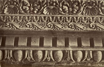 Cornice with egg and arabesque details; Rome, Italy; about 1870 - 1890; Albumen silver print