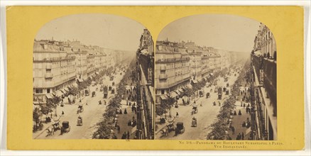 Panorama du Boulevart Sebastopol a Paris. Vue Instantanee; French; about 1865; Albumen silver print