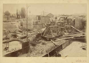 Pier no. 1, filling a foundation caisson with compressed air; Louis-Émile Durandelle, French, 1839 - 1917, April 21, 1887