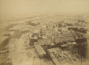Aerial view of the Left Bank; Louis-Émile Durandelle, French, 1839 - 1917, 1888 - 1889; Albumen silver print