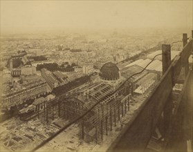 Aerial view of an exhibition building under construction; Louis-Émile Durandelle, French, 1839 - 1917, 1888 - 1889; Albumen