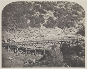 Railroad Bridge, Cape Horn, Mariposa County; Carleton Watkins, American, 1829 - 1916, 1860; Salted paper print; 32.2 x 40.6 cm