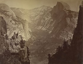 The Domes from Moran Point, Yosemite, No. 676; Carleton Watkins, American, 1829 - 1916, about 1880; Albumen silver print