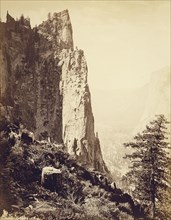 Sentinel Rock, 3270 ft., From near Union Point. Yo-Semite Valley; Thomas Houseworth & Company, Carleton Watkins, American, 1829