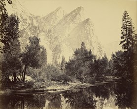 Three Brothers, 4480 ft; Carleton Watkins, American, 1829 - 1916, 1865 - 1866; Albumen silver print