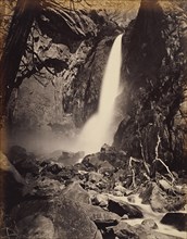 Lower Yosemite Fall, 418 ft; Carleton Watkins, American, 1829 - 1916, 1865 - 1866; Albumen silver print