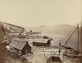 Alcatraz, From North Point; Carleton Watkins, American, 1829 - 1916, San Francisco, California, United States; 1866 - 1868
