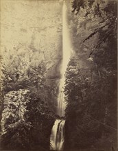 Cascades, Multnomah Falls; Carleton Watkins, American, 1829 - 1916, Multnomah, Oregon, United States; 1867; Albumen silver