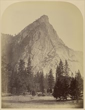 Three Brothers, front view, 4480 ft. Yo Semite; Carleton Watkins, American, 1829 - 1916, Yosemite, California, United States