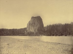 Castle Rock, Columbia River; Carleton Watkins, American, 1829 - 1916, Oregon, United States; 1867; Albumen silver print