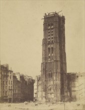 La Tour St. Jacques; Édouard Baldus, French, born Germany, 1813 - 1889, Paris, France; 1850 - 1855; Salted paper print