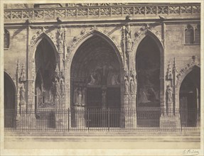 Portico, St. Germain l'Auxerrois; Édouard Baldus, French, born Germany, 1813 - 1889, Paris, France; 1850 - 1855; Salted paper