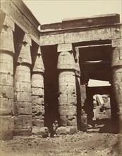 Interieur de la lere cour du Temple de Ramesses III a Karnak Thebes; Félix Bonfils, French, 1831 - 1885, Thebes, Egypt; 1872