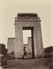 Propylone ptolemeen et porte d'entree au petit temple Karnak Thebes; Félix Bonfils, French, 1831 - 1885, Thebes, Egypt; 1872