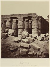 Colonnes de la salle hypostyle, vue du nord. Karnak, Thebes; Félix Bonfils, French, 1831 - 1885, Thebes, Egypt; 1872; Albumen