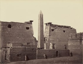Temple de Louksour: Obelisque et pylone Thebes; Félix Bonfils, French, 1831 - 1885, Thebes, Egypt; 1872; Albumen silver print