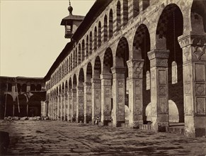 Enfilade de la Grande Mosquee, cote sud, dans la cour, Damas, Félix Bonfils, French, 1831 - 1885, Damascus, Syria; 1872
