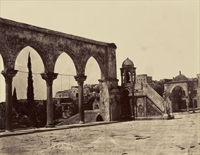 Member sur la plate-forme du Temple, Jerusalem, Félix Bonfils, French, 1831 - 1885, Jerusalem, Israel; 1872; Albumen silver