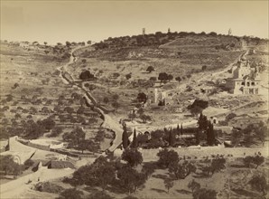 Mont des Oliviers, Jérusalem; Félix Bonfils, French, 1831 - 1885, Jerusalem, Palestine; 1867 - 1870; Albumen silver print