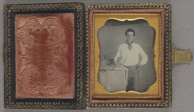 Portrait of a Carpenter; American; about 1855; Daguerreotype, hand-colored