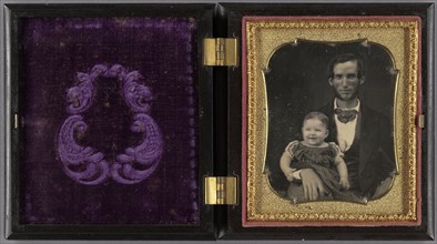 Portrait of a Father and Smiling Child; American; about 1855; Daguerreotype
