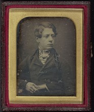 Portrait of a Young Man Holding a Book; Antoine Claudet, French, 1797 - 1867, France; about 1847; Daguerreotype