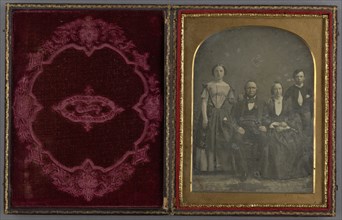 Group Portrait of an  Family; Harrison & Hill, American, active about 1840 - 1855, 1852 - 1859; Daguerreotype, hand-colored