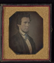 Profile Portrait of a Man; American; about 1840; Daguerreotype, hand-colored