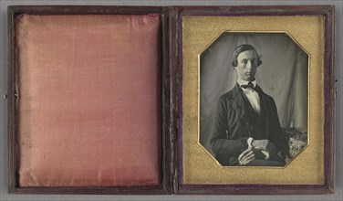 Portrait of a Man with Crossed Hands; American; about 1845; Daguerreotype