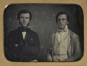 Portrait of Two Seated Men; American; about 1850; Daguerreotype, hand-colored