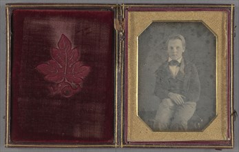 Portrait of a well-dressed young boy, seated; American; 1845–1848; Daguerreotype