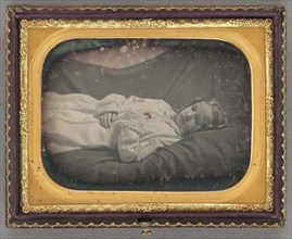 Postmortem portrait of a young girl; American; about 1850; Daguerreotype, hand-colored
