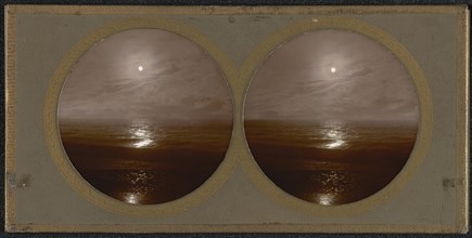 Moonlit Sea. Wick, Near Arundel England; John Harmer, British, active 1870s, about 1860; Collodion-on-Glass; 6.7 x 6.4 cm