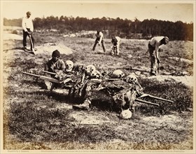 A Burial Party, Cold Harbor, Virginia; John Reekie, American, active 1860s, Print by Alexander Gardner American, born Scotland