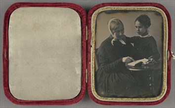Woman Reading to a Girl; French; about 1845; Daguerreotype