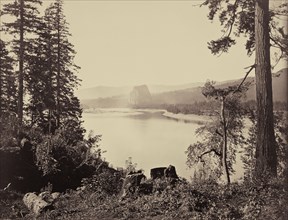 Castle Rock, Columbia River; Carleton Watkins, American, 1829 - 1916, Castle Rock, Oregon, United States; 1867; Albumen silver